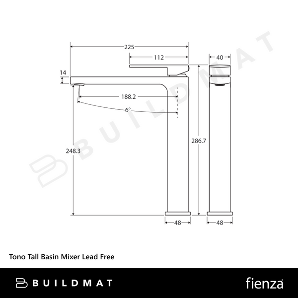 Fienza Tono Tall Basin Mixer Chrome Lead Free