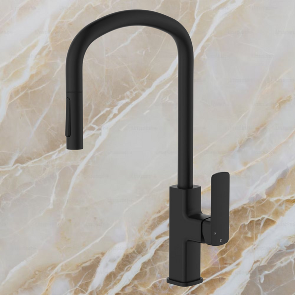 Fienza Tono Pull Out Sink Mixer Matte Black