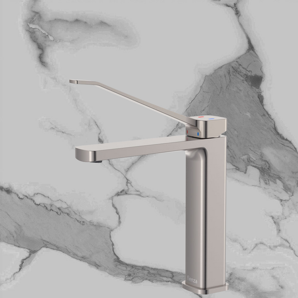 Fienza Tono Care Medium Basin Mixer Brushed Nickel
