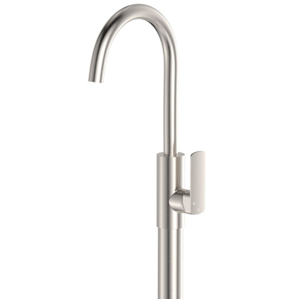 Fienza Tono Floor Mounted Basin/Bath Mixer Brushed Nickel Lead Free