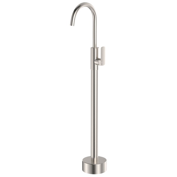 Fienza Tono Floor Mounted Basin/Bath Mixer Brushed Nickel Lead Free
