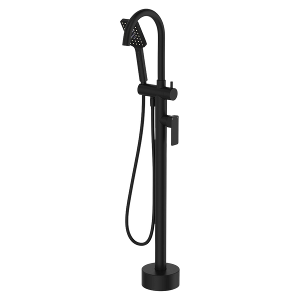 Fienza Tono Floor Mounted Bath Mixer With Hand Shower Matte Black