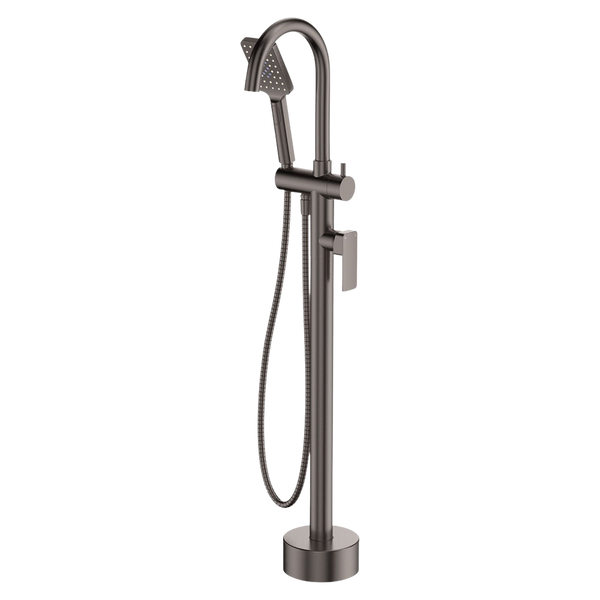Fienza Tono Floor Mounted Bath Mixer With Hand Shower Gun Metal