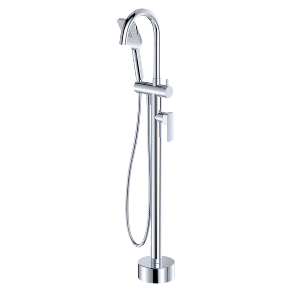 Fienza Tono Floor Mounted Bath Mixer with Hand Shower Chrome