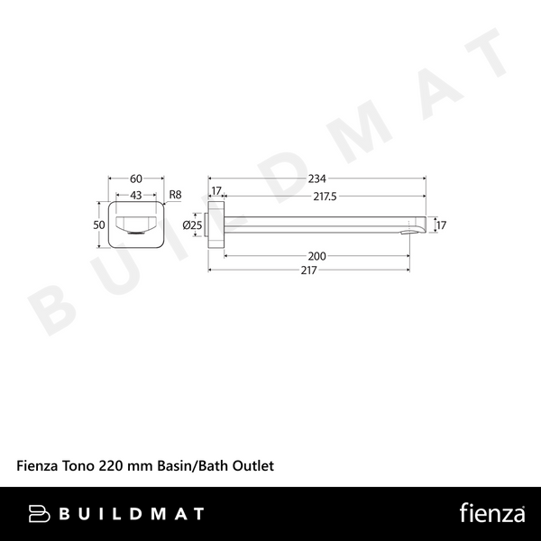 Fienza Tono 220 mm Basin/Bath Outlet Gunmetal