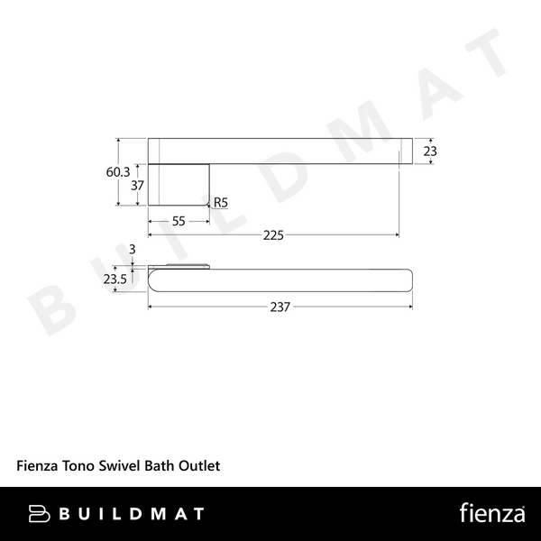Fienza Tono Swivel Bath Outlet Gunmetal