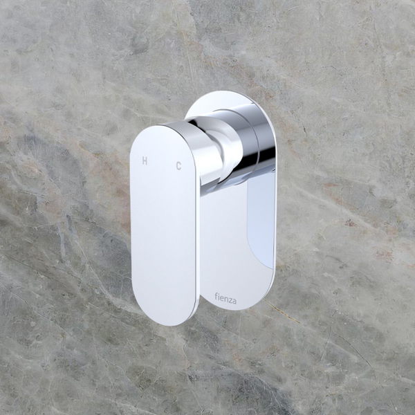 Fienza Empire Slim Wall Mixer Oval Plate Chrome Lead Free