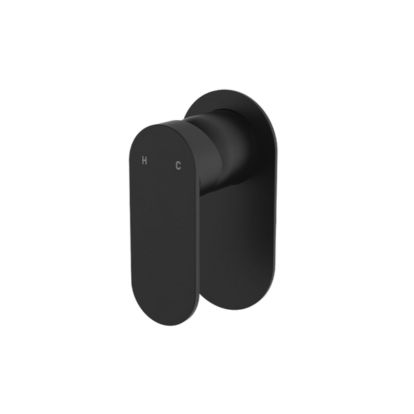 Fienza Empire Slim Wall Mixer Oval Plate Matte Black Lead Free