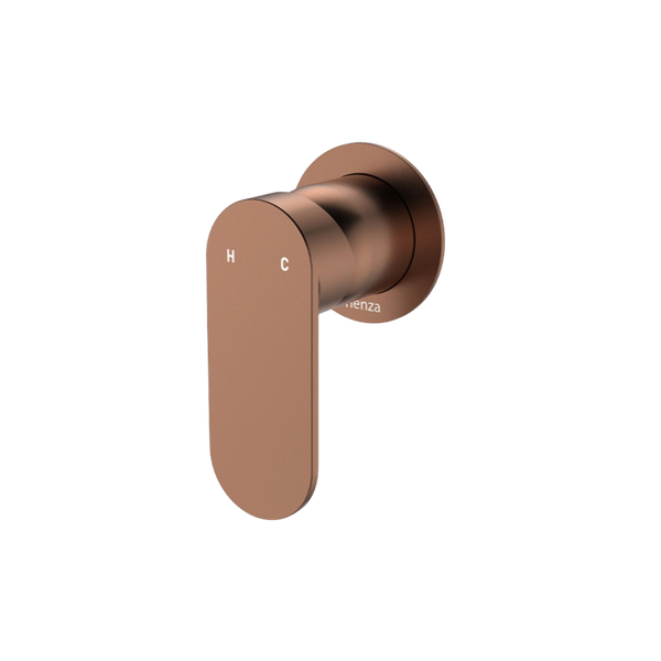 Fienza Empire Slim Wall Mixer Round Plate Brushed Copper Lead Free