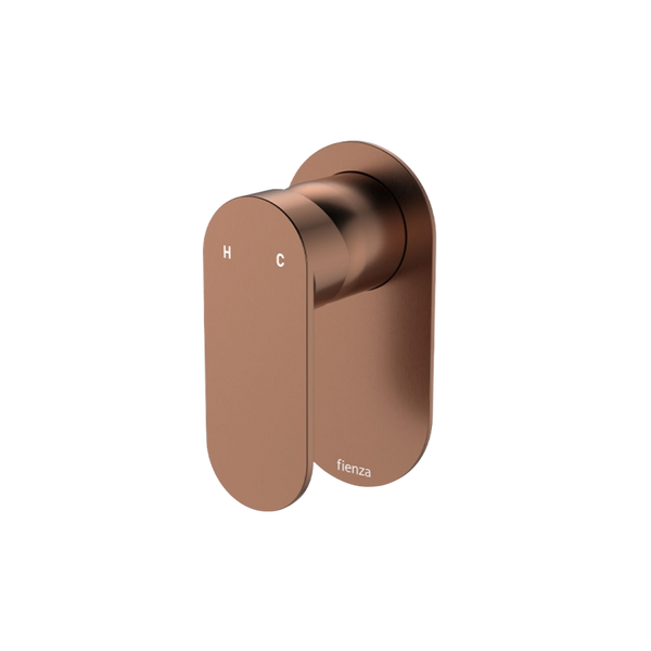 Fienza Empire Slim Wall Mixer Oval Plate Brushed Copper Lead Free
