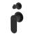 Fienza Empire Slim Wall Diverter Mixer Small Round Plates Vertical Matte Black Lead Free
