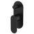 Fienza Empire Slim Wall Diverter Mixer Large Oval Plate Vertical Matte Black