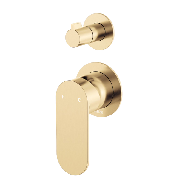 Fienza Empire Slim Wall Diverter Mixer Small Round Plates Vertical Urban Brass Lead Free