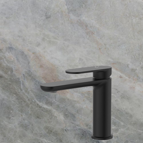 Fienza Empire Slim Basin Mixer Cold Start Matte Black Lead Free