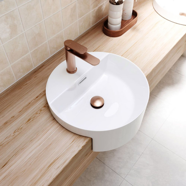 Fienza Empire Slim Basin Mixer Cold Start Brushed Copper Lead Free