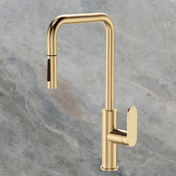 Fienza Empire Slim Pull Out Sink Mixer Urban Brass Lead Free