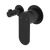 Fienza Empire Slim Wall Diverter Mixer Small Round Plates Horizontal Matte Black Lead Free