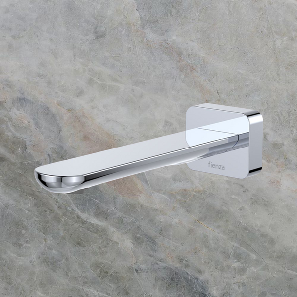 Fienza Empire Slim Wall Basin/Bath Outlet 180mm Square Plate Chrome Lead Free