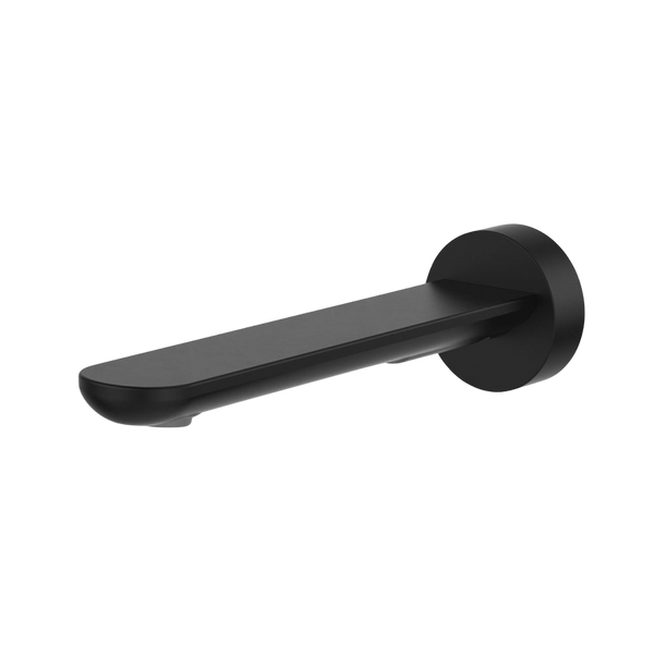 Fienza Empire Slim Wall Basin/Bath Outlet 180mm Round Plate Matte Black Lead Free
