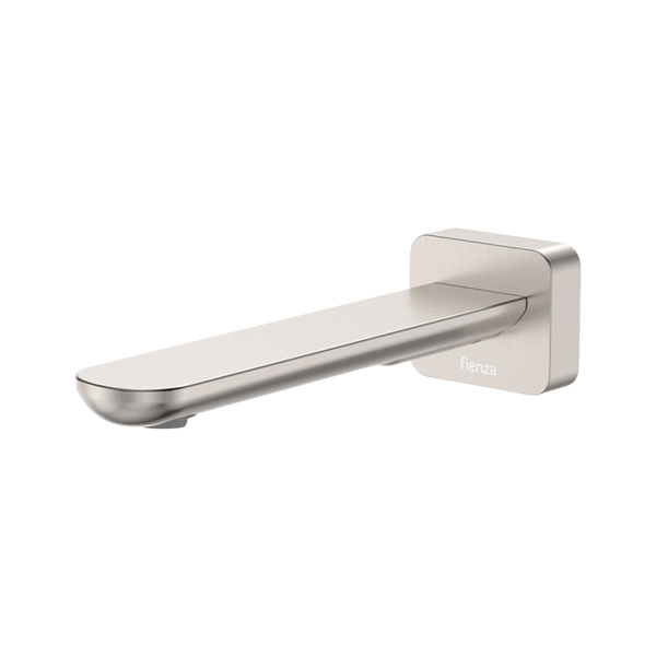 Fienza Empire Slim Wall Basin/Bath Outlet 180mm Square Plate Brushed Nickel Lead Free