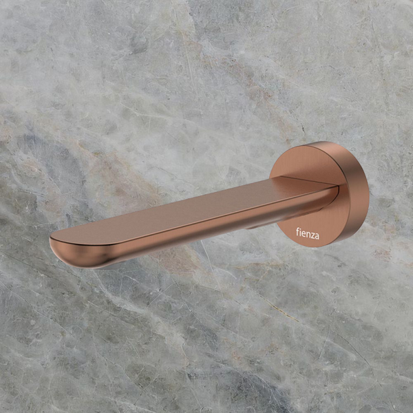 Fienza Empire Slim Wall Basin/Bath Outlet 180mm Round Plate Brushed Copper Lead Free