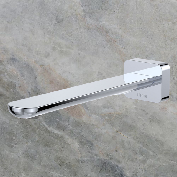 Fienza Empire Slim Wall Basin/Bath Outlet 220mm Square Plate Chrome Lead Free