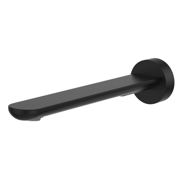 Fienza Empire Slim Wall Bath/Basin Outlet 220mm Round Plate Matte Black Lead Free