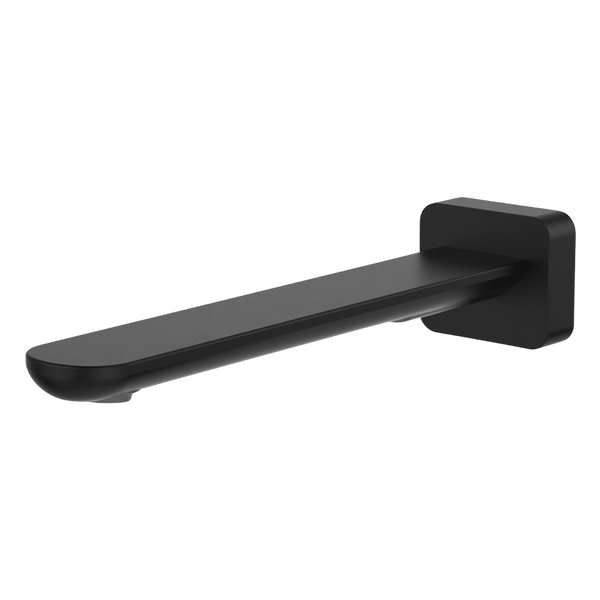 Fienza Empire Slim Wall Basin/Bath Outlet 220mm Square Plate Matte Black Lead Free
