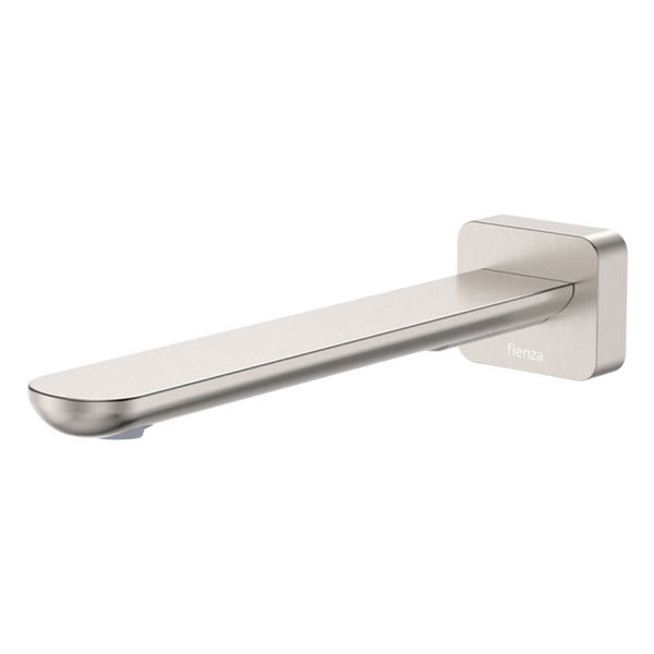 Fienza Empire Slim Wall Basin/Bath Outlet 220mm Square Plate Brushed Nickel Lead Free