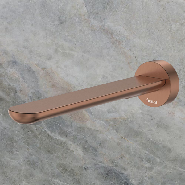 Fienza Empire Slim Wall Bath/Basin Outlet 220mm Round Plate Brushed Copper Lead Free