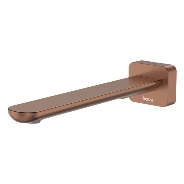 Fienza Empire Slim Wall Basin/Bath Outlet 220mm Square Plate Brushed Copper Lead Free