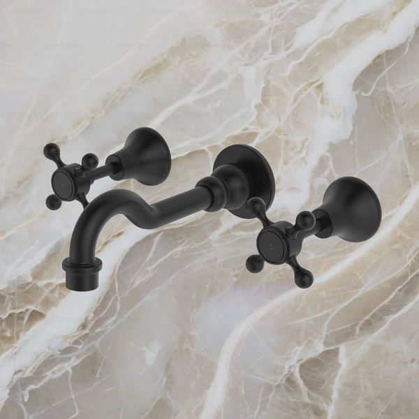 Fienza Lillian Basin/Bath Wall Set Matte Black