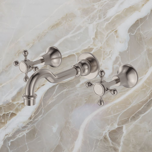 Fienza Lillian Basin/Bath Wall Set Brushed Nickel