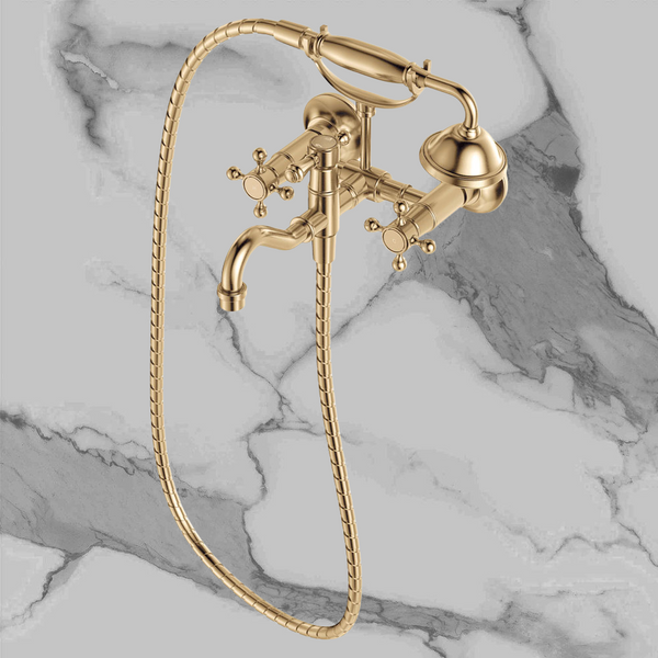 Fienza Lillian Exposed Bath Tap Set with Hand Shower Urban Brass