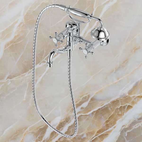 Fienza Lillian Exposed Bath Tap Set with Hand Shower Chrome