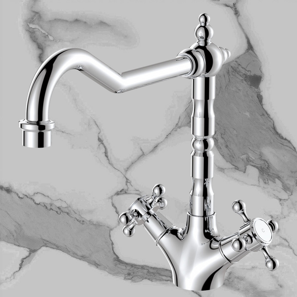 Fienza Lillian Shepherds Crook Sink Mixer Chrome