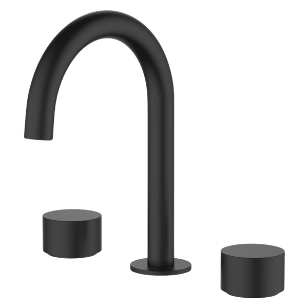Fienza Kaya Round Hob Set Round Taps Matte Black Lead Free