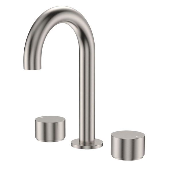 Fienza Kaya Round Hob Set Round Taps Brushed Nickel Lead Free