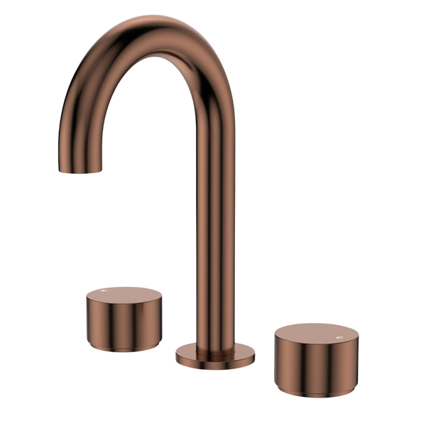 Fienza Kaya Round Hob Set Round Taps Brushed Copper