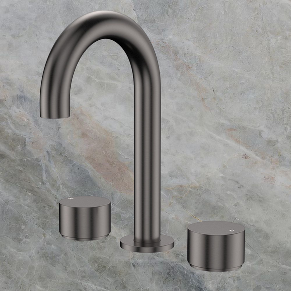 Fienza Kaya Round Hob Set Round Taps Gunmetal