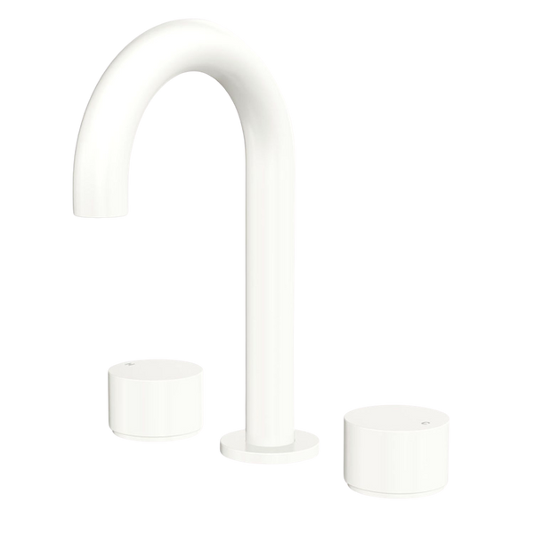 Fienza Kaya Round Hob Set Round Taps Matte White