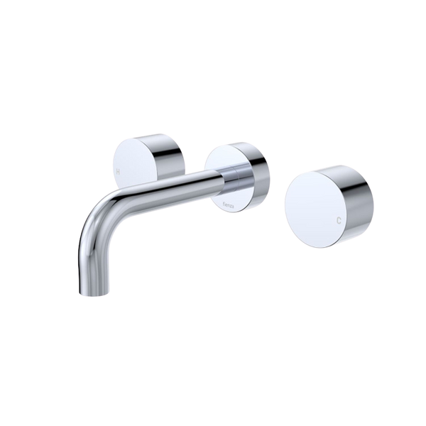 Fienza Kaya Round Taps Wall Basin/Bath 130mm Outlet Set Chrome Lead Free