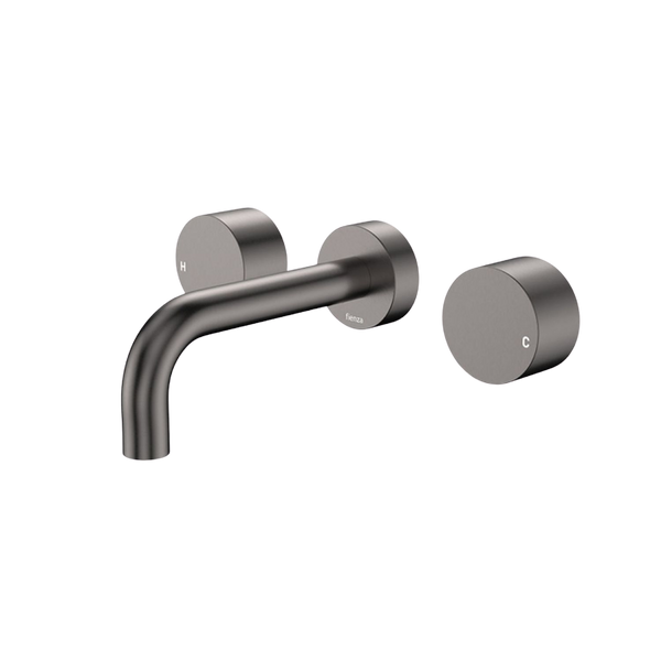 Fienza Kaya Round Taps Wall Basin/Bath 130mm Outlet Set Gunmetal Lead Free