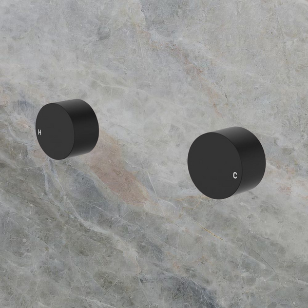 Fienza Kaya Round Wall Taps Matte Black Lead Free
