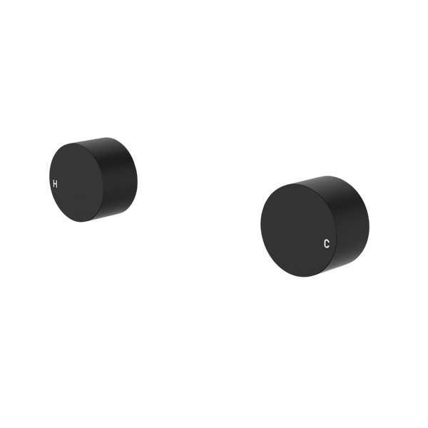 Fienza Kaya Round Wall Taps Matte Black Lead Free