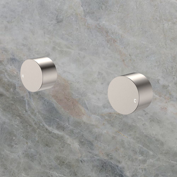 Fienza Kaya Round Wall Taps Brushed Nickel Lead Free