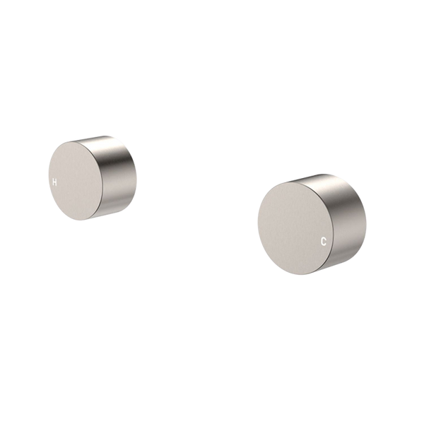 Fienza Kaya Round Wall Taps Brushed Nickel Lead Free