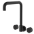 Fienza Kaya Round Taps Squareline Wall Outlet Set Matte Black Lead Free