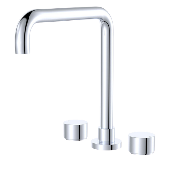 Fienza Kaya Round Taps Squareline Hob Outlet Set Chrome Lead Free