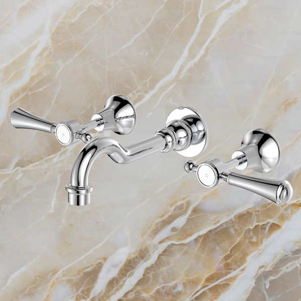Fienza Lillian Lever Basin/Bath Wall Set Chrome